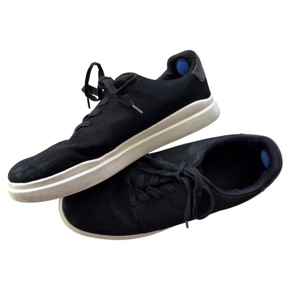 Kenneth Cole Reaction Mens Black Suede Sneakers with Perforated Design & White S - Picture 3 of 10